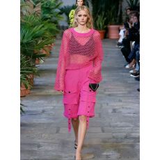 批发韩国ins新款镂空设计薄款防晒衫女夏季外搭叠穿+工装<b class='q'>裤</b>