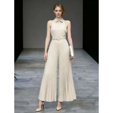 批发新款高级感御姐风收腰别致长款百褶阔腿<b class='q'>连体裤</b>