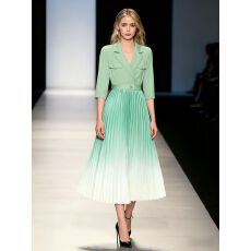 批发新款渐变连衣裙女气质七分袖设计感<b class='q'>西装</b>裙上镜正装高端oL