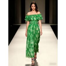 批发小众设计感新款女连衣裙宽松印花一字领荷叶边时尚优雅<b class='q'>连体</b><b class='q'>裤</b>