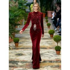 批发减龄气场强大高级感包臀连衣裙<b class='q'>大码</b>胖mm名媛风收腰显瘦丝绒鱼尾裙