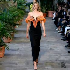 批发小众奢华<b class='q'>裹</b><b class='q'>胸</b>钉珠重工修身开叉连衣裙高级感宴会名媛交际晚礼服裙