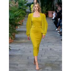 批发新款<b class='q'>欧美</b>风长袖长裙绷带<b class='q'>礼服</b>弹力显瘦休闲连衣裙派对聚会