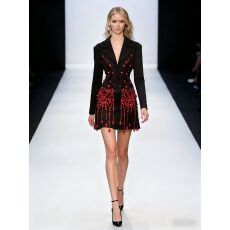 批发新款气质名媛水滴钻亮片装饰设计感收腰显瘦V领<b class='q'>西装</b>裙女