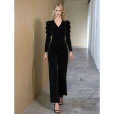 批发新款气质名媛高级感泡泡袖假镶钻时尚 <b class='q'>连体裤</b>