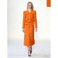 批发小香风穿搭秋冬高级感时尚金属扣V领短款长袖上衣高腰包臀<b class='q'>半身裙</b>