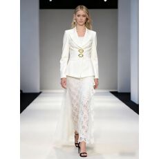 批发法式高级感金属单排扣<b class='q'>西装</b>外套女秋冬新款气质修身显瘦半裙两件套