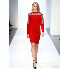 批发<b class='q'>欧美</b>明星时尚拼网纱重工钉珠镶钻中长款连衣裙小<b class='q'>礼服</b>