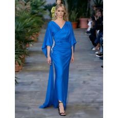 批发<b class='q'>欧美</b>外贸<b class='q'>礼服</b>连衣裙女高级感设计轻奢ins风镶钻飘带修身优雅长裙