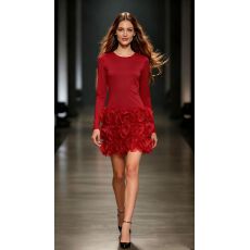 批发长袖花边折叠修身<b class='q'>礼服</b>名缓<b class='q'>敬酒</b>洋气显瘦女装