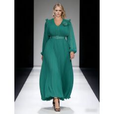 批发跨境欧美时尚气质长袖连衣裙非洲外贸速卖通<b class='q'>大码</b>女装压褶百褶裙裙