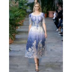 批发轻奢高级感镂空水溶蕾丝<b class='q'>连衣裙</b>女新款优雅时尚印花显瘦长裙