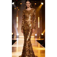 批发新款亮片长袖舒适休闲洋气长连+上衣贵宾聚会闪亮洋装