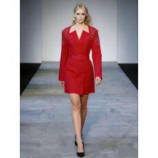 批发欧式外贸轻奢重工烫钻方领<b class='q'>连衣裙</b>女秋冬高级感<b class='q'>毛呢</b>收腰显瘦中长裙