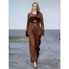 批发奢华新款<b class='q'>女</b>装欧货时尚毛毛扣<b class='q'>西装外套</b>+裤子套装<b class='q'>女</b>两件套