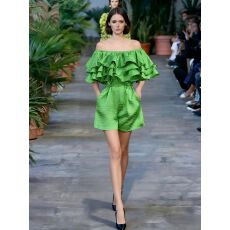 批发荷叶边<b class='q'>连衣裙</b>度假裙一字领露肩仙女裙子宽松显瘦沙滩裙海边<b class='q'>连衣裙</b>