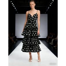 批发定制女装原创设计ifashion波点时尚蛋百褶裙子流行新品