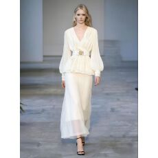 批发今年流行爆款蕾丝V领系带收腰显瘦长袖上衣气质高腰半身裙<b class='q'>两件套</b>