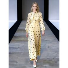 批发轻熟风气质两件套女高级感蝴蝶结压褶<b class='q'>波点</b>雪纺上衣高腰阔腿休闲裤