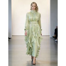 批发新款欧美亚马逊跨境<b class='q'>外贸</b>女装气质优雅时尚荷叶边修身<b class='q'>连衣裙</b>