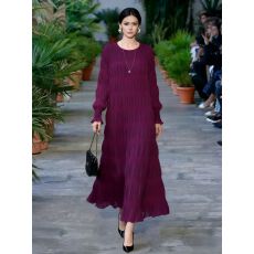 批发明星同款新款修身显瘦法式复古气质百搭打底褶皱<b class='q'>连衣裙</b>女