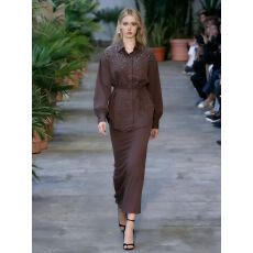 批发新款烫钻慵懒宽松<b class='q'>衬衫</b>女长袖<b class='q'>衬衣</b>+半身裙俩件套