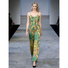 批发美国 小众印花吊带连衣裤女新款宽松遮肉连体裤女