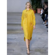 批发破碎红玫瑰 灼烧感立体手工做旧花朵宽松山本风衬衫<b class='q'>连衣裙</b>