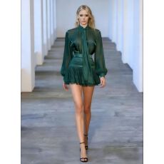 批发欧美<b class='q'>蝴蝶结</b>系带上衣高腰抽褶半身裙休闲套装 women dress set