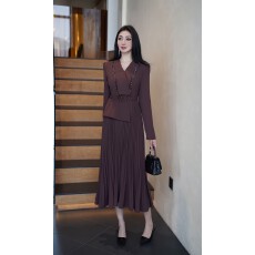 批发气场强大名媛气质女神范大方得体巨好看的假两件<b class='q'>西装</b>裙女