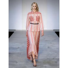 批发澳洲<b class='q'>外贸</b>新款条纹修身版型衬衫波西米亚风女装松紧腰套装