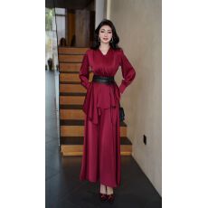 批发高级感法式轻奢名媛长裙2026春秋季新款气质收腰显瘦V领连衣裙女