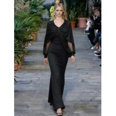 批发新款原创自制《美人蕉橙》镶钻色优雅显白高弹披<b class='q'>风</b>连衣长裙