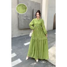 批发法式<b class='q'>复古</b>宫廷风立领蕾丝拼接连衣裙女长袖收腰显瘦<b class='q'>长裙</b>