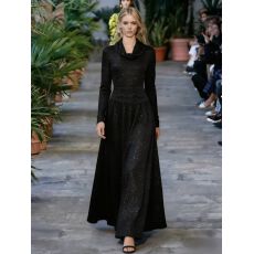 批发外贸新款美拉德风丝绒亮片拼接蕾丝连衣裙女显瘦高级气质长裙