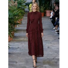 批发法式轻熟<b class='q'>风</b>荷叶边简约大气连衣裙女今年流行漂亮巨好看宴会小礼服