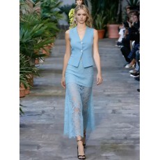 批发新款连衣裤女夏长袖红色拼接蕾丝高腰气质女神范连体裤高级感