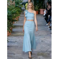 批发海边度假<b class='q'>风</b>套装裙女夏季花边上衣+半裙两件套性感纯欲