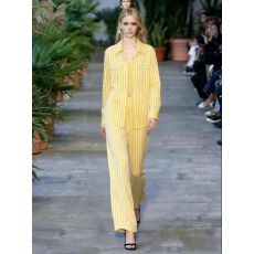 批发欧美风条纹系带上衣长裤<b class='q'>套装</b> Striped lace up top and pants set