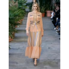 批发新款条纹修身版型衬衫波西米亚风松紧腰<b class='q'>套装</b>