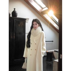 批发ICELOLLY深冬独特超好看羊毛毛呢外套女冬2025新款富家千金感<b class='q'>大衣</b>