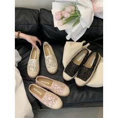 批发2025夏季新款渔夫鞋女厚底坡跟浅口透气网面一脚蹬懒人鞋休闲百搭