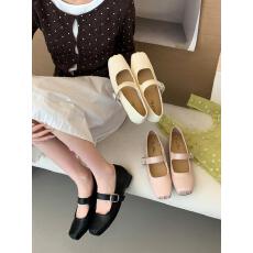 批发2026新款方头蝴蝶结平底玛丽珍鞋女内增高春季软底浅口芭蕾单鞋子