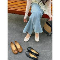 2026春秋新款平底奶奶鞋蝴蝶结舒适韩国单鞋芭蕾舞法式仙女风瓢鞋