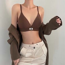 批发三角杯内衣女大胸显小胸<b class='q'>薄款</b>性感胸罩新款爆款法式<b class='q'>文胸</b>无钢圈一体