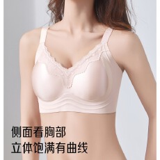 批发实拍果冻胶软支撑缎面无痕小胸<b class='q'>聚拢</b>无钢圈上托侧收副乳<b class='q'>文胸</b>固定杯