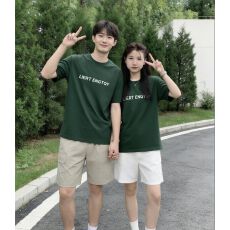 批发精梳纯棉紧密不一样的<b class='q'>情侣装</b>夏季短袖新款潮牌字母印花高级上衣