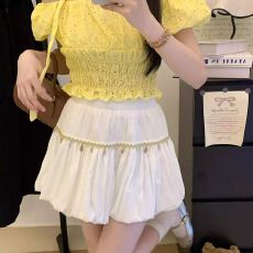 批发白色蓬蓬半身<b class='q'>裙</b>女夏季小个子高腰显瘦芭蕾风<b class='q'>花苞</b><b class='q'>裙</b>防走光a字短<b class='q'>裙</b>