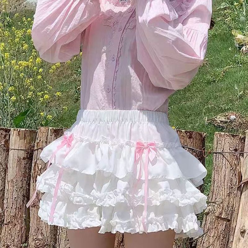 발레 소녀 레이스 반신 스커트 호박 케이크 퍼프 스커트 작은 키 새로운 슬림해 보이는 달콤함 미니 스커트 핫걸