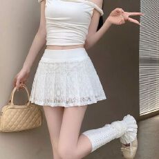 批发2026夏季新款超短迷你裙裤百搭蕾丝百褶裙<b class='q'>性感</b>半身裙时尚A字裙子